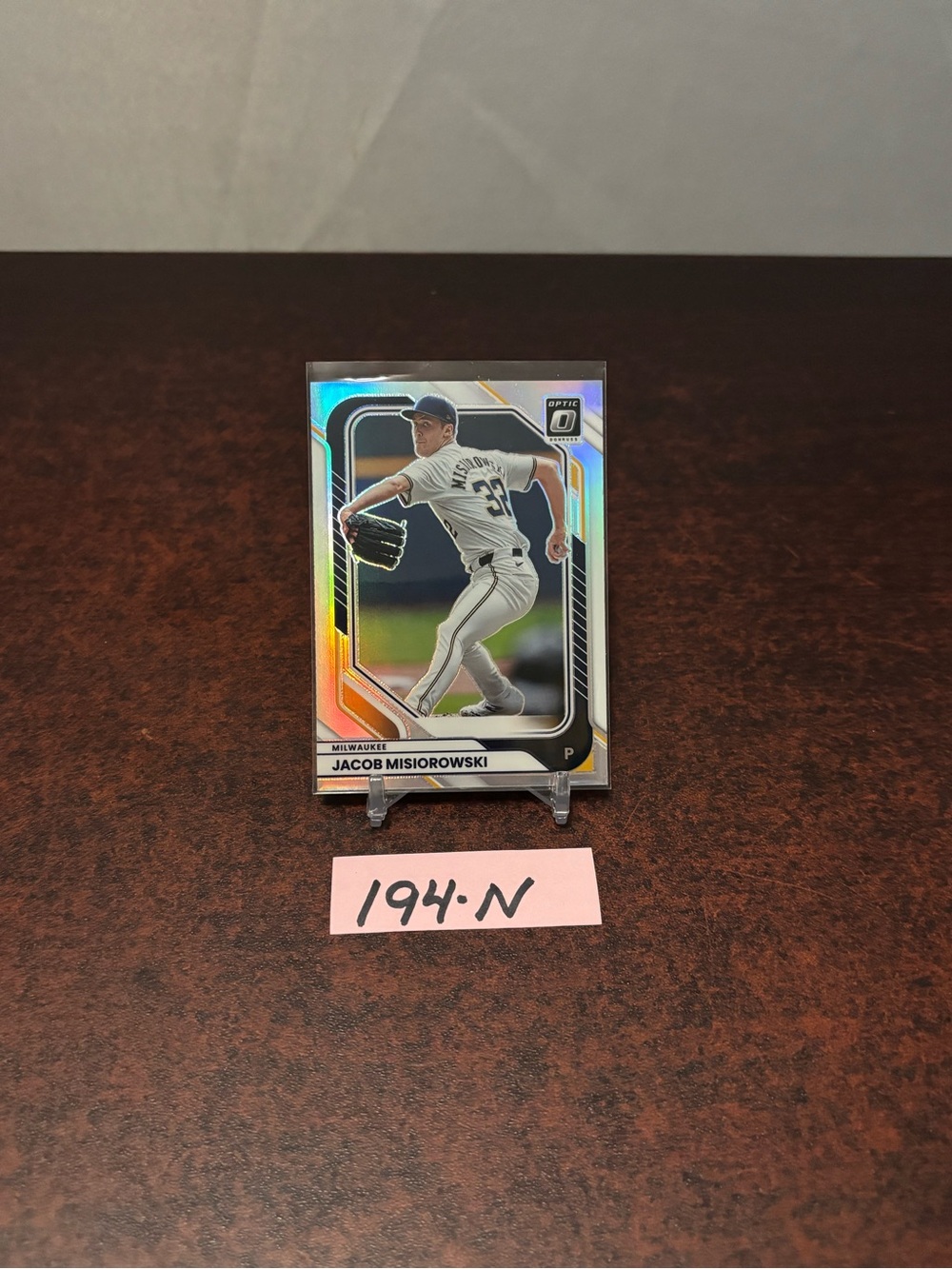 Jacob Misiorowski Silver Holo Baseball Card #53 2026 Donruss Optic prism Brewers